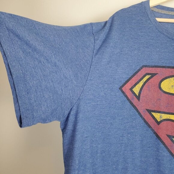Old Navy Tshirt Men's Superman Shield Graphic Tee XXL Royal Heather Blue - Picture 7 of 8